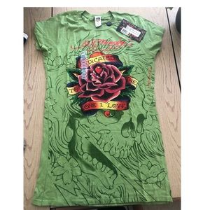 NWT ED HARDY LIME T SHIRT LARGE